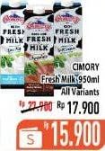 Promo Harga CIMORY Fresh Milk All Variants 950 ml - Hypermart