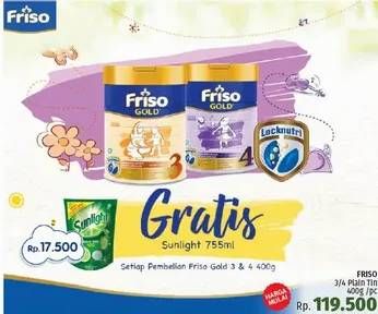 Promo Harga FRISO Gold 3/4 Susu Pertumbuhan All Variants 400 gr - LotteMart
