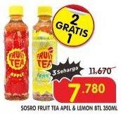 Promo Harga SOSRO Fruit Tea Apple, Lemon 350 ml - Superindo