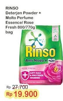 Promo Harga Rinso Anti Noda Deterjen Bubuk + Molto Purple Perfume Essence, + Molto Pink Rose Fresh 770 gr - Indomaret