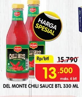 Promo Harga Del Monte Sauce Chilli 340 ml - Superindo