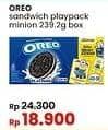 Promo Harga Oreo Biskuit Vanilla Choco Playpack Minion 239 gr - Indomaret