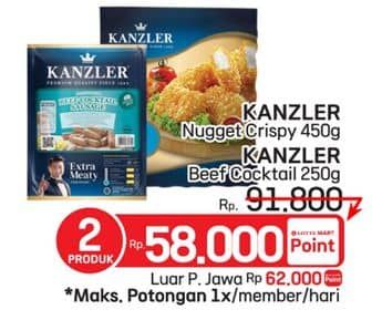 Promo Harga Kanzler Chicken Nugget + Beef Cocktail  - LotteMart