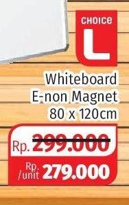 Promo Harga CHOICE L White Board E-Non Magnet, 80x120cm  - Lotte Grosir