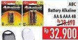 Promo Harga ABC Battery Alkaline AAA, AA  - Hypermart