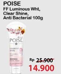 Promo Harga Poise Facial Foam Anti Bacterial, Clear Shine, Luminous White 100 gr - Alfamart