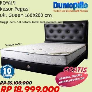 Promo Harga DUNLOPILLO Royal 9 Full Latex Mattress Queen 160x200cm  - Courts