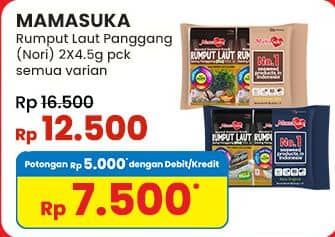 Promo Harga Mamasuka Rumput Laut Panggang All Variants per 2 bungkus 4 gr - Indomaret