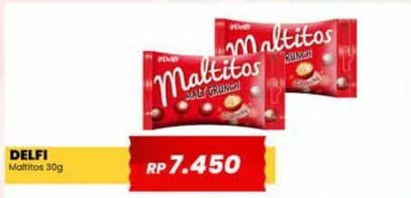 Promo Harga Delfi Maltitos Malt Crunch 30 gr - Yogya