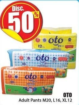 Promo Harga OTO Adult Diapers Pants M20, L16, XL12  - Hari Hari