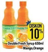 Promo Harga Double Fresh Drink Concentrate Mango, Orange 650 ml - Hypermart