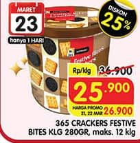 365 Crackers Festive Bites 280 gr Diskon 29%, Harga Promo Rp25.900, Harga Normal Rp36.900, Harga Promo 21 & 22 Mar Rp. 26.900
Maks 12 Klg