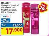 Promo Harga Serasoft Shampoo Anti Dandruff, Hairfall Treatment, Smooth Shine 170 ml - Indomaret