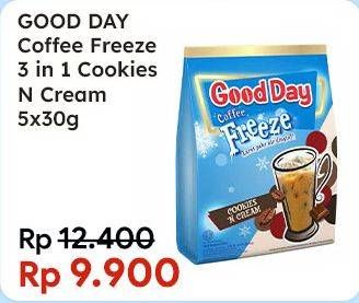 Promo Harga Good Day Coffee Freeze Cookies N Cream per 5 sachet 30 gr - Indomaret