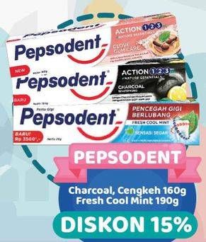 Promo Harga Pepsodent Toothpaste Charcoal/Cengkeh/Fresh Cool Mint  - Yogya