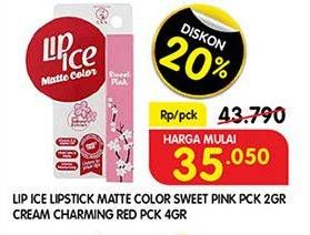Promo Harga LIP ICE Matte Color Charming Red, Sweet Pink 2 gr - Superindo