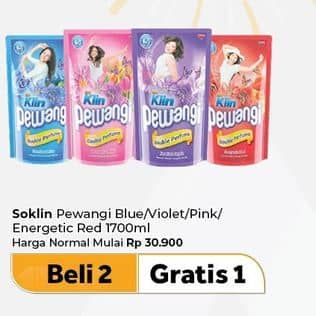 Promo Harga So Klin Pewangi Comfort Blue, Exotic Purple, Romantic Pink, Energetic Red 1800 ml - Carrefour