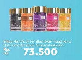 Promo Harga ELLIPS Hair Vitamin Shiny Black, Hair Treatment, Nutri Colour, Smooth Shiny, Vitality 50 pcs - Carrefour