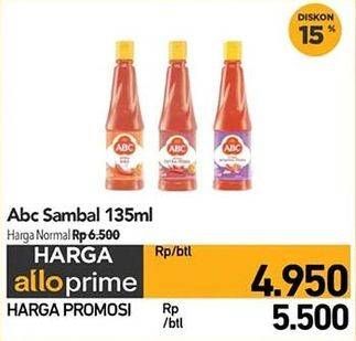 Promo Harga ABC Sambal 135 ml - Carrefour
