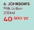 Promo Harga Johnsons Baby Lotion Milk + Rice 200 ml - Guardian