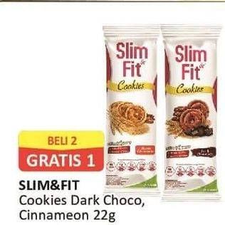 Promo Harga Slim & Fit Cookies Dark Chocolate, Raisin Cinnamon 22 gr - Alfamart