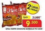 Promo Harga QTELA Keripik Singkong Barbeque per 2 pouch 60 gr - Superindo