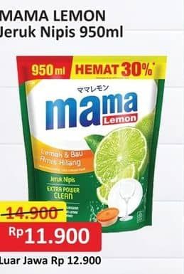 Promo Harga Mama Lemon Cairan Pencuci Piring Jeruk Nipis 950 ml - Alfamart