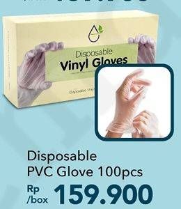 Promo Harga Disposable Vinyl Gloves 100 pcs - Carrefour