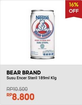 Promo Harga Bear Brand Susu Steril 189 ml - Indomaret