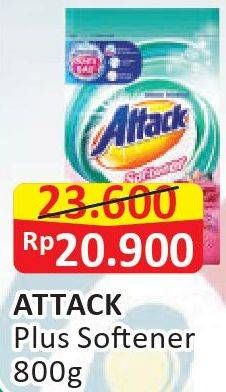 Promo Harga ATTACK Detergent Powder Plus Softener 800 gr - Alfamart