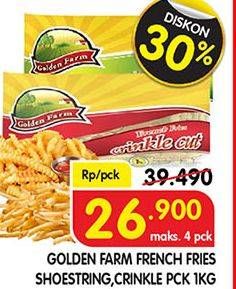 Promo Harga GOLDEN FARM French Fries Shoestring, Crinkle 1 kg - Superindo