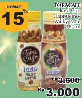 Promo Harga Torabika Toracafe Iced Drink Capuccino, Milky Latte 180 ml - Giant