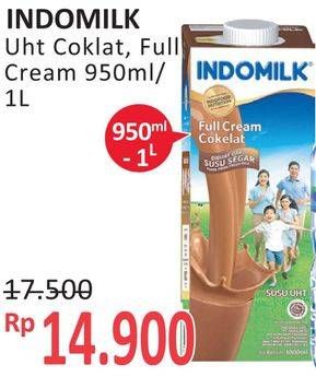 Promo Harga Indomilk Susu UHT Cokelat, Full Cream Plain 1000 ml - Alfamidi