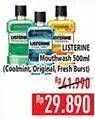 Promo Harga Listerine Mouthwash Antiseptic Cool Mint, Original, Fresh Burst 500 ml - Hypermart