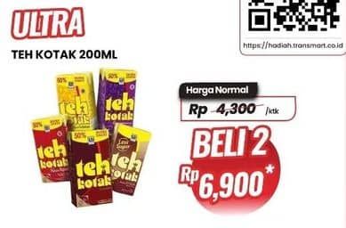 Promo Harga Ultra Teh Kotak 200 ml - Carrefour