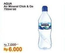 Promo Harga Aqua Air Mineral 750 ml - Indomaret