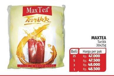 Promo Harga Max Tea Minuman Teh Bubuk per 30 sachet 25 gr - Lotte Grosir