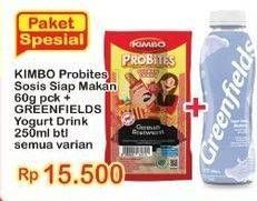 Promo Harga KIMBO Probites + GREENFIELDS Yogurt Drink   - Indomaret