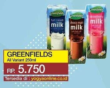 Promo Harga GREENFIELDS Fresh Milk All Variants 250 ml - Yogya