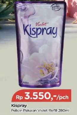 Promo Harga Kispray Pelicin Pakaian Violet 280 ml - TIP TOP