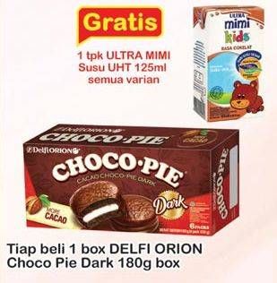 Promo Harga DELFI Orion Choco Pie Cacao Dark 2P 180 gr - Indomaret