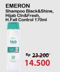 EMERON Shampoo Black & Shine, Hijab Clean & Fresh, Hair Fall Control 170ml