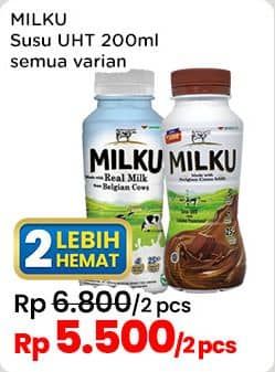 Promo Harga Milku Susu UHT All Variants 200 ml - Indomaret