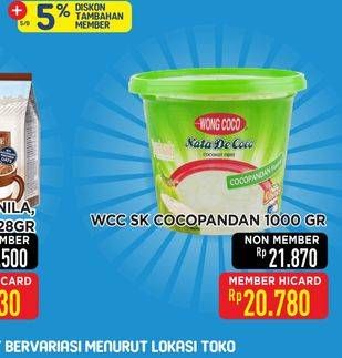 Promo Harga Wong Coco Nata De Coco Cocopandan 1000 gr - Hypermart