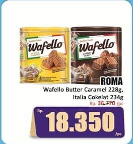 Promo Harga Roma Wafello Butter Caramel, Choco Blast 228 gr - Hari Hari