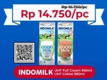 Promo Harga Indomilk Susu UHT Full Cream Plain, Cokelat 190 ml - Yogya