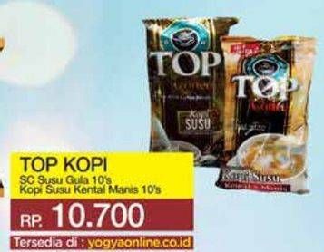 Promo Harga Top Coffee Kopi Gula, Susu Kental Manis per 10 sachet 25 gr - Yogya