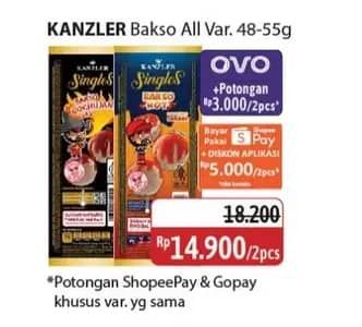 Promo Harga Kanzler Singles Bakso All Variants 48 gr - Alfamidi