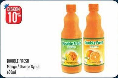 Promo Harga DOUBLE FRESH Drink Concentrate Mango, Orange 650 ml - Hypermart