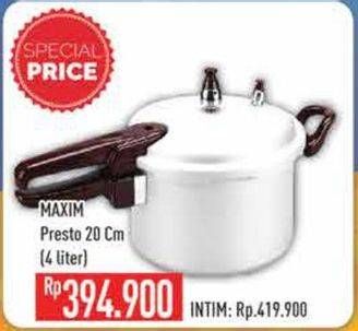 Promo Harga MAXIM Presto Cooker 20 Cm 4 ltr - Hypermart